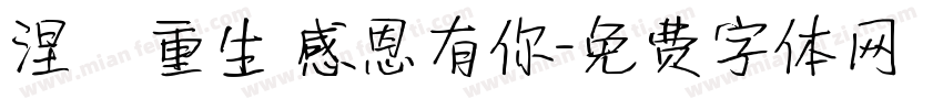 涅槃重生 感恩有你字体转换